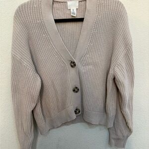 H&M Beige Button-Up Cardigan